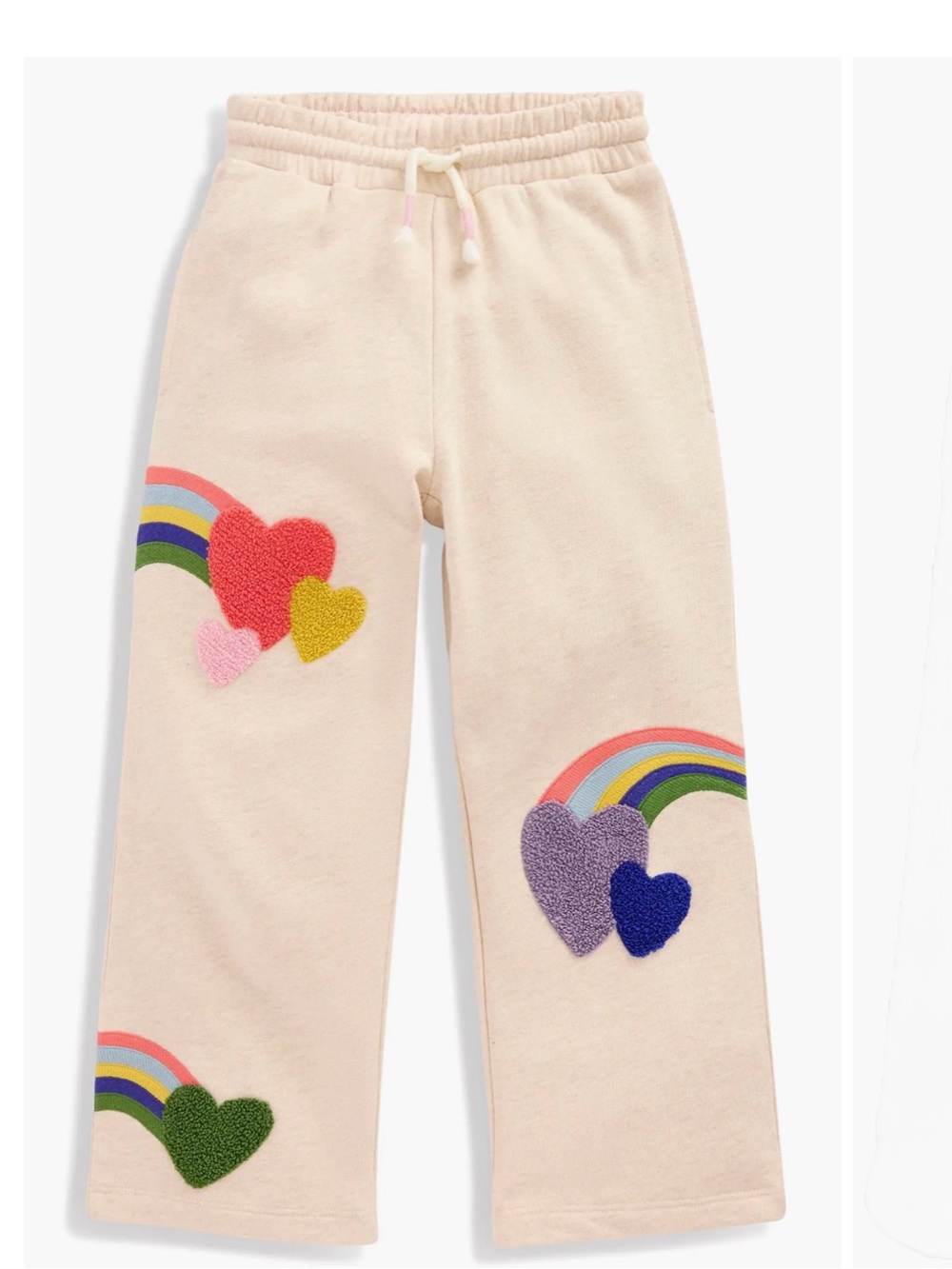 MINI BODEN Kids' Appliqué Wide Leg
Cream oatmeal Sweatpants little girl 4 - 5 Y